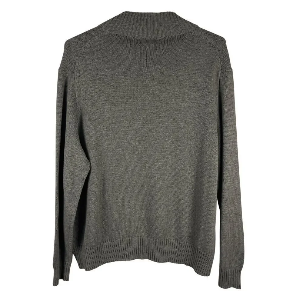 Polo Ralph Lauren 1/4 Zip Pullover Sweater Gray Green Pony Cotton Men's 2X BIG